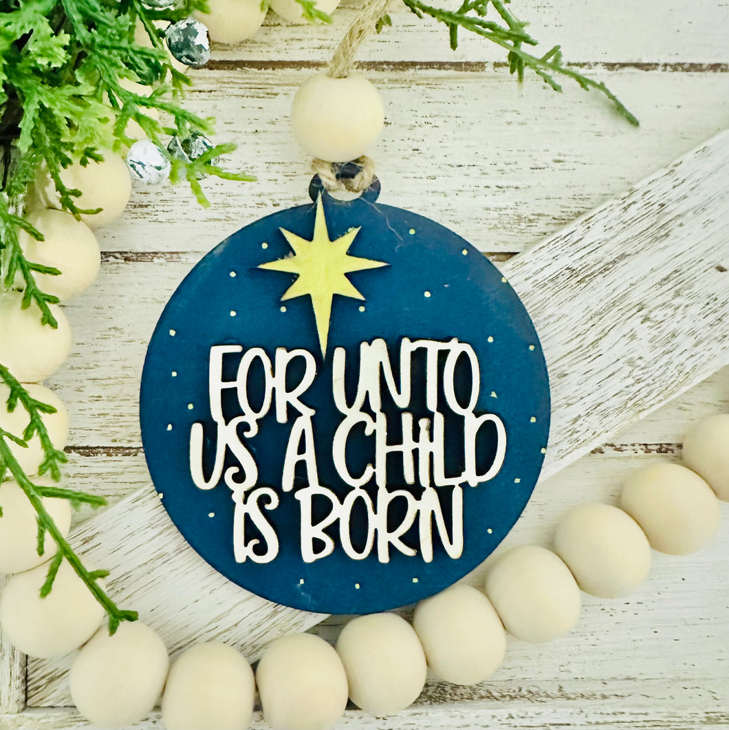 A child is born ornament