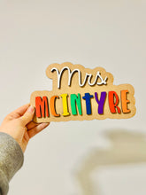 Load image into Gallery viewer, Teacher rainbow name sign