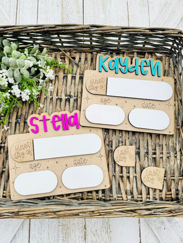 Personalized Dry Erase First Day Of School Signs