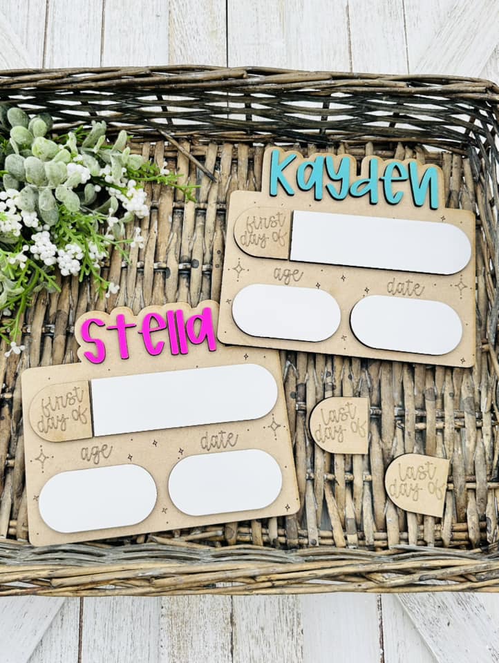 Personalized Dry Erase First Day Of School Signs