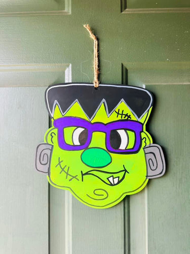 Mr. & Mrs. Frankenstein Door Hangers – Halloween Porch Decor