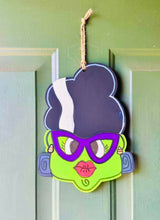 Load image into Gallery viewer, Mr. &amp; Mrs. Frankenstein Door Hangers – Halloween Porch Decor