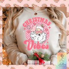 Load image into Gallery viewer, Boojee Retro Pink Santa Christmas Crew Neck | Pink Christmas | Retro Santa