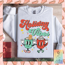 Load image into Gallery viewer, Vintage Holiday Vibes hot coco crew neck | Holiday Crew neck | Retro Hot Coco Crewneck