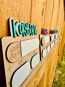 Personalized Dry Erase First Day Of School Signs