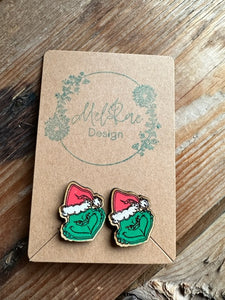 Mean Green guy earrings