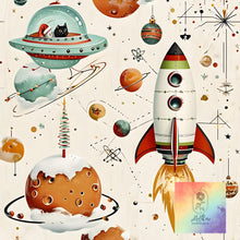 Load image into Gallery viewer, Space Cat Wrapping paper