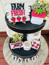 Load image into Gallery viewer, Strawberry Patch Tiered Tray Set