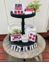 Load image into Gallery viewer, Strawberry Patch Tiered Tray Set