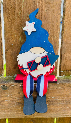 Patriotic Ribbon Sitting Gnomes