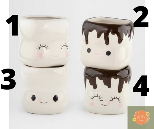 Mini Ceramic Marshmallow Mugs