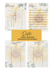 Load image into Gallery viewer, Sunflower Business Budget planner, digital budget planner,budget tracker, small business budget, to do list, small business organization