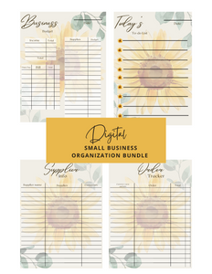 Sunflower Business Budget planner, digital budget planner,budget tracker, small business budget, to do list, small business organization