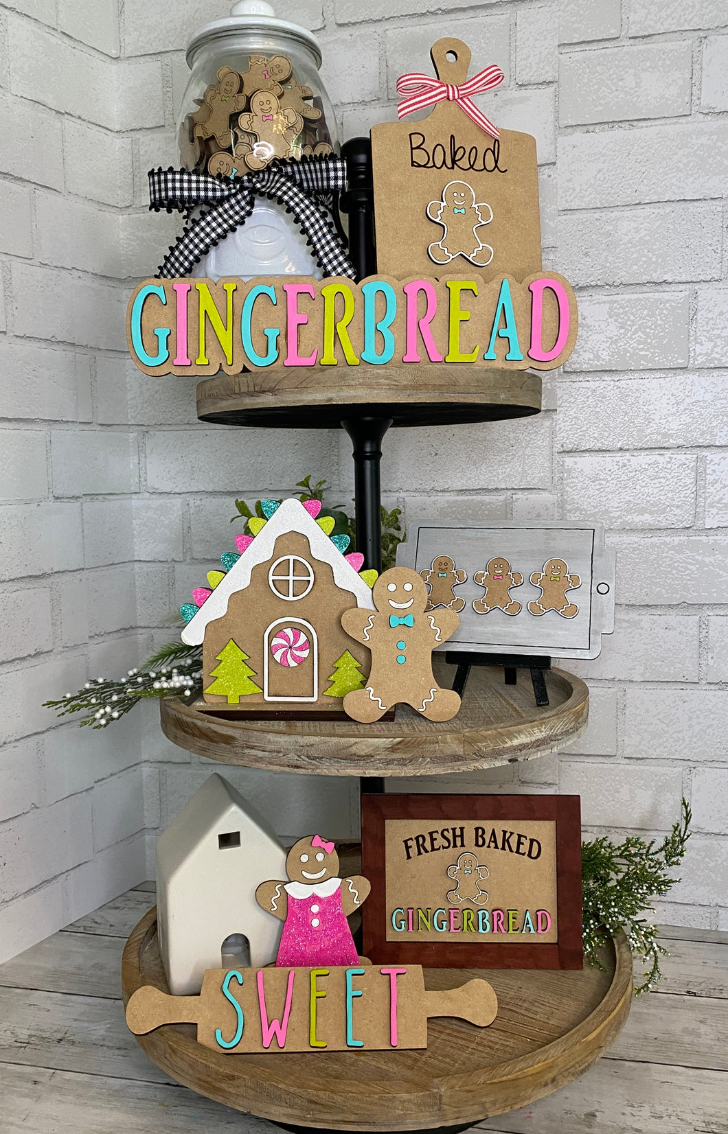 Gingerbread Tiered Tray Set