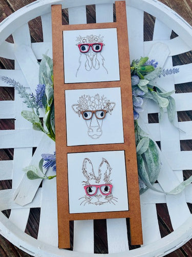 Animals With Glasses sign/Leaning Ladder inserts