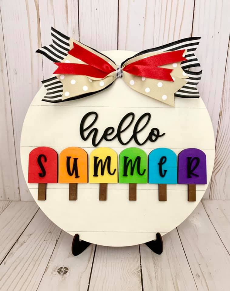 Hello Summer Round Sign