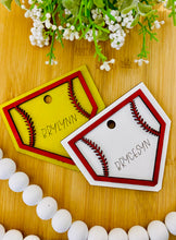 Load image into Gallery viewer, Personalized baseball and softball keychain