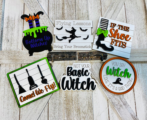 Basic witch finished tiered tray set