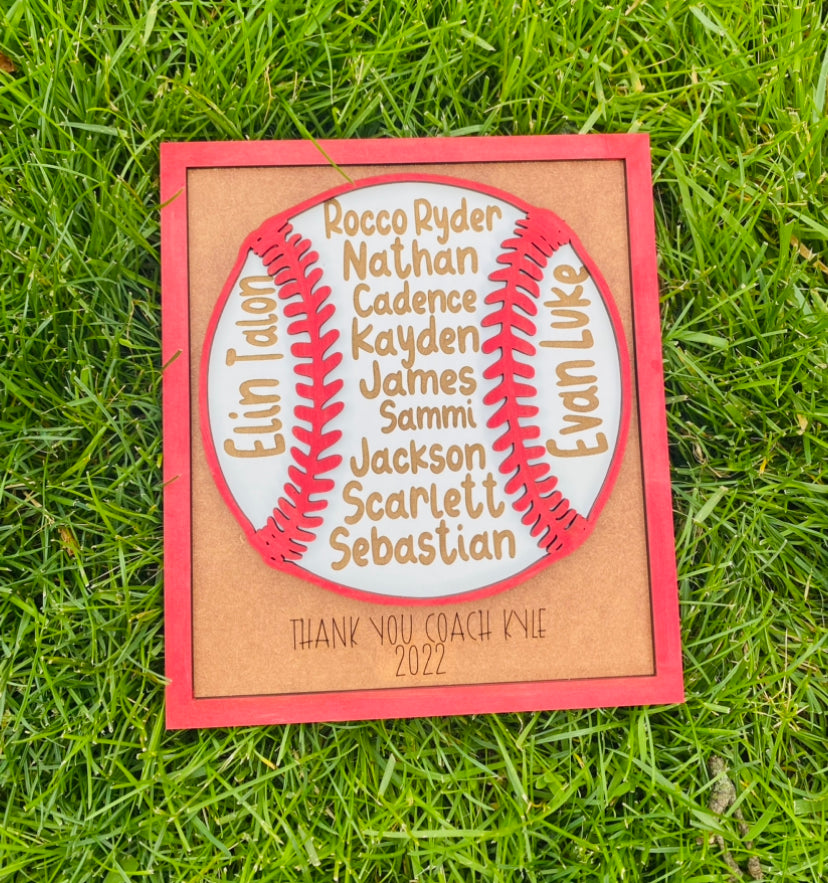 Personalized baseball sign