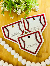 Load image into Gallery viewer, Personalized baseball and softball keychain