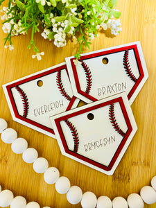 Personalized baseball and softball keychain