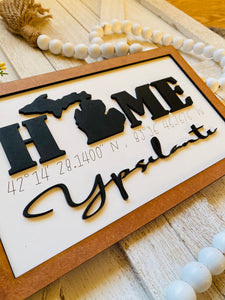 Home coordinates sign