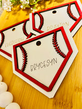 Load image into Gallery viewer, Personalized baseball and softball keychain