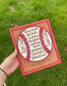 Personalized baseball sign