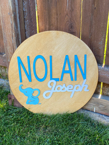 Baby elephant nursery sign