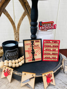 Scary movie tiered tray set